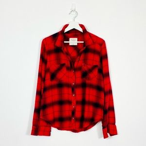 Abercrombie & Fitch Red/Black Plaid Button Down Shirt